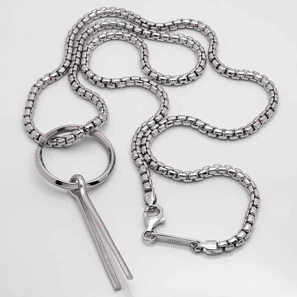 Vitaly Pin Pendant with 925 Sterling Silver Chain - 62cm